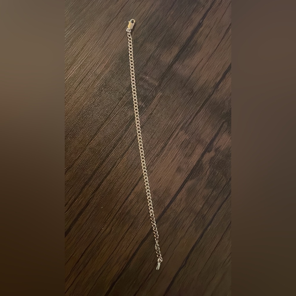 14k gold sterling silver bracelet 3mm 8”
